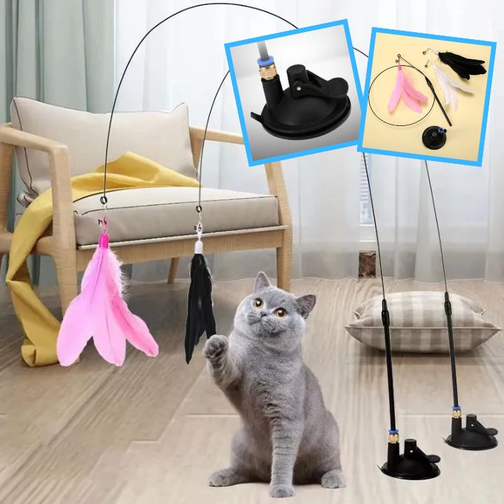 Jouet pour chat - Canne Ă plumes - Mam'zelle Sassy