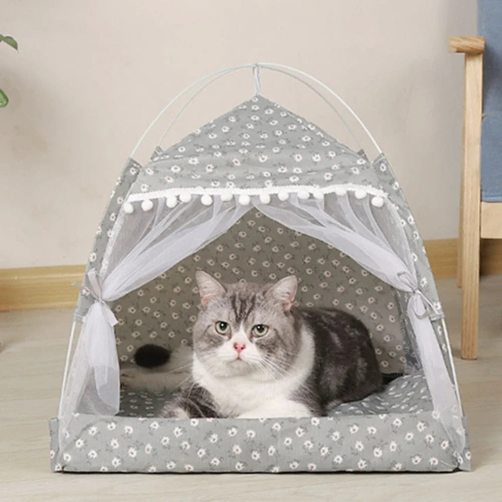 niche pour chat tente verte